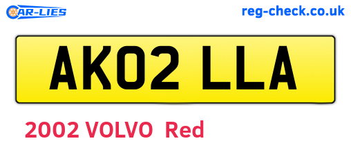 AK02LLA are the vehicle registration plates.