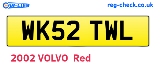 WK52TWL are the vehicle registration plates.