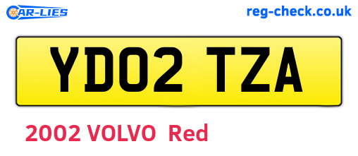 YD02TZA are the vehicle registration plates.