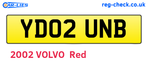 YD02UNB are the vehicle registration plates.