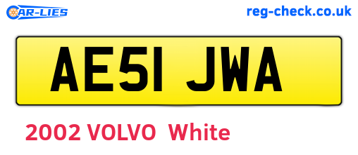 AE51JWA are the vehicle registration plates.