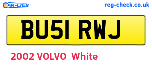 BU51RWJ are the vehicle registration plates.