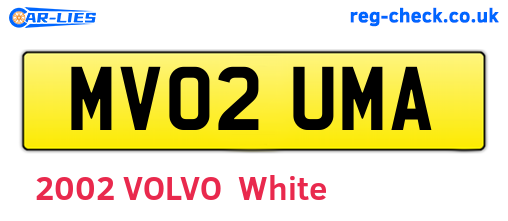 MV02UMA are the vehicle registration plates.