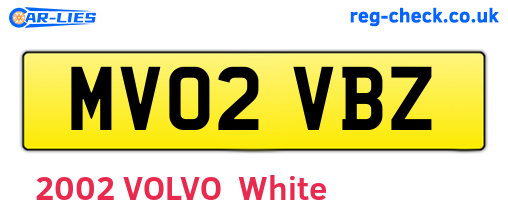 MV02VBZ are the vehicle registration plates.