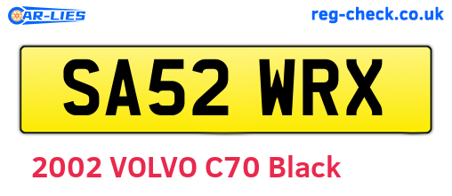 SA52WRX are the vehicle registration plates.