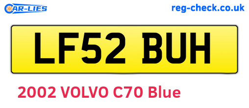 LF52BUH are the vehicle registration plates.