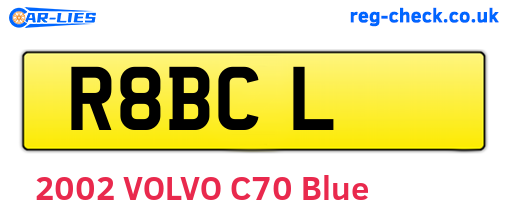 R8BCL are the vehicle registration plates.