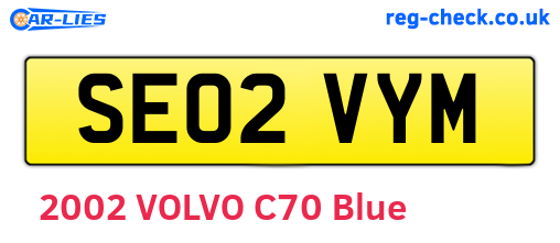 SE02VYM are the vehicle registration plates.