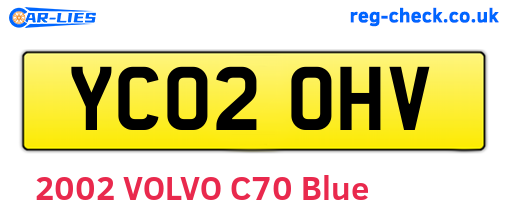 YC02OHV are the vehicle registration plates.