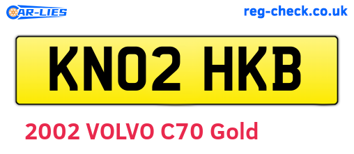 KN02HKB are the vehicle registration plates.