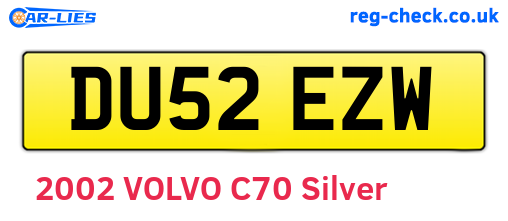 DU52EZW are the vehicle registration plates.