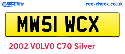 MW51WCX are the vehicle registration plates.