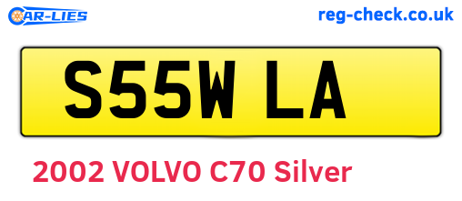 S55WLA are the vehicle registration plates.