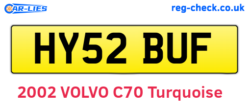 HY52BUF are the vehicle registration plates.