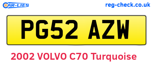 PG52AZW are the vehicle registration plates.