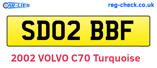 SD02BBF are the vehicle registration plates.
