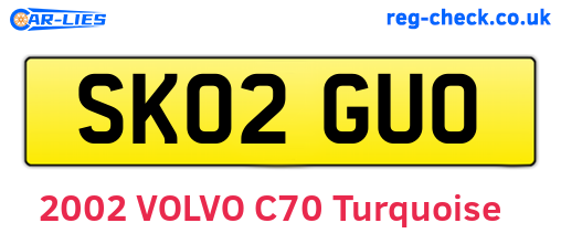 SK02GUO are the vehicle registration plates.