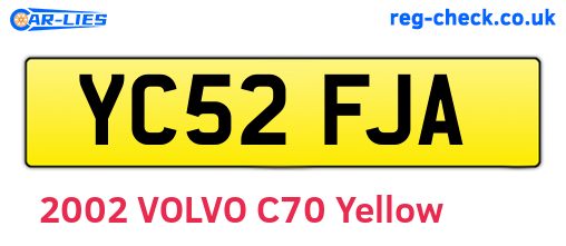 YC52FJA are the vehicle registration plates.