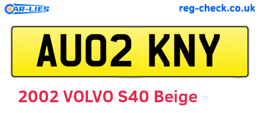 AU02KNY are the vehicle registration plates.