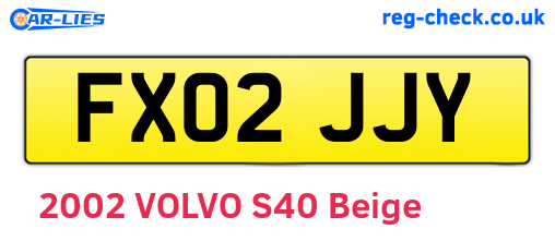 FX02JJY are the vehicle registration plates.