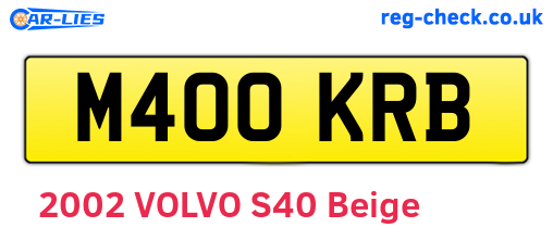 M400KRB are the vehicle registration plates.