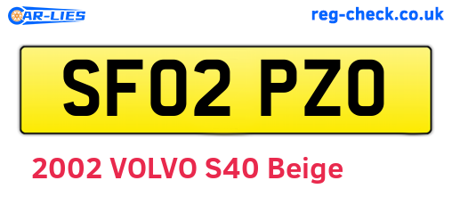SF02PZO are the vehicle registration plates.