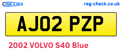 AJ02PZP are the vehicle registration plates.