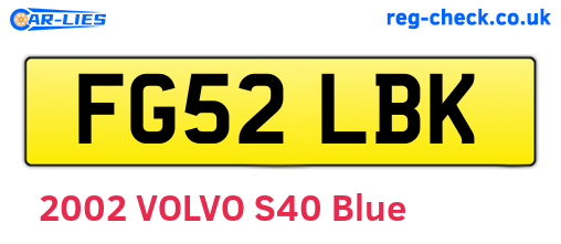 FG52LBK are the vehicle registration plates.