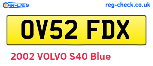 OV52FDX are the vehicle registration plates.