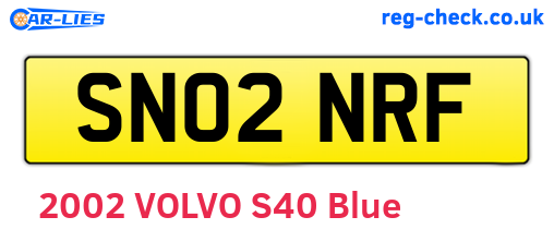 SN02NRF are the vehicle registration plates.