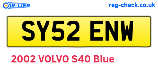 SY52ENW are the vehicle registration plates.