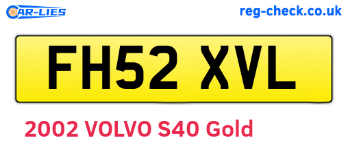 FH52XVL are the vehicle registration plates.