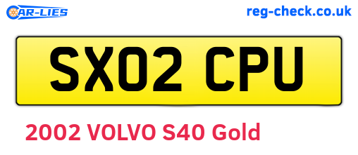 SX02CPU are the vehicle registration plates.