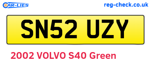 SN52UZY are the vehicle registration plates.