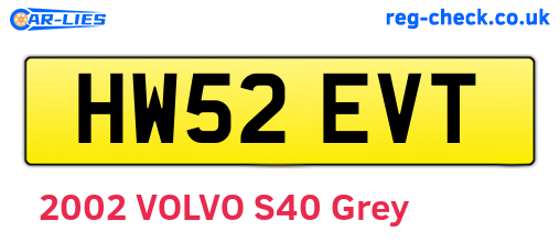 HW52EVT are the vehicle registration plates.