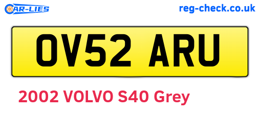 OV52ARU are the vehicle registration plates.