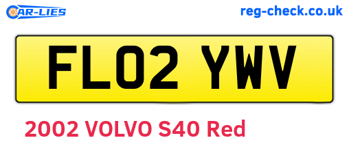 FL02YWV are the vehicle registration plates.