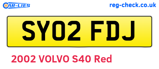 SY02FDJ are the vehicle registration plates.