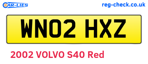 WN02HXZ are the vehicle registration plates.