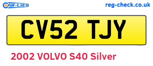 CV52TJY are the vehicle registration plates.