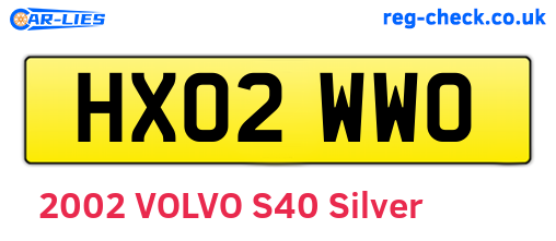 HX02WWO are the vehicle registration plates.