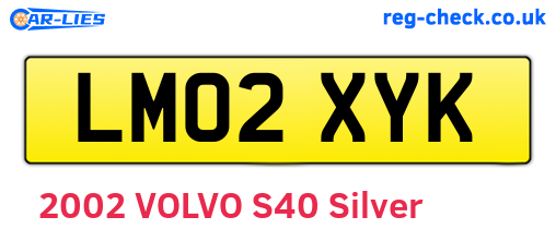 LM02XYK are the vehicle registration plates.