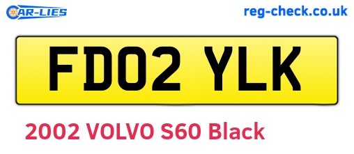 FD02YLK are the vehicle registration plates.