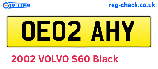 OE02AHY are the vehicle registration plates.