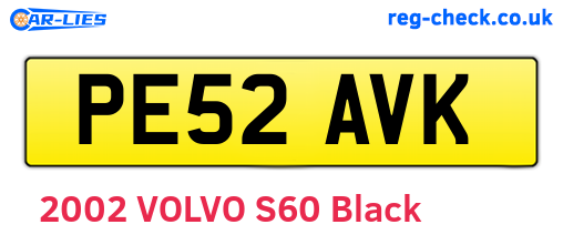 PE52AVK are the vehicle registration plates.
