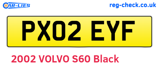 PX02EYF are the vehicle registration plates.