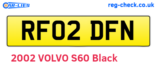 RF02DFN are the vehicle registration plates.