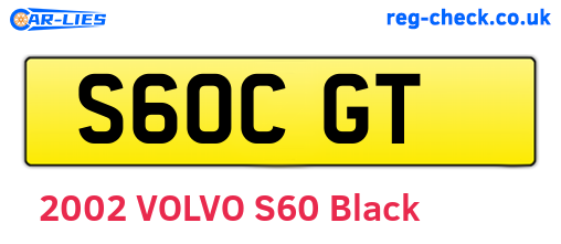 S60CGT are the vehicle registration plates.