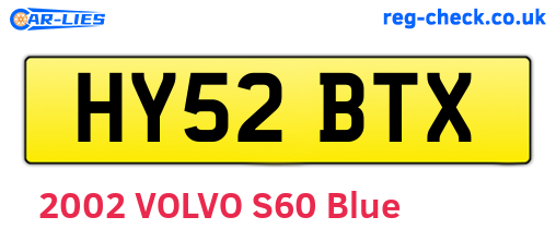 HY52BTX are the vehicle registration plates.