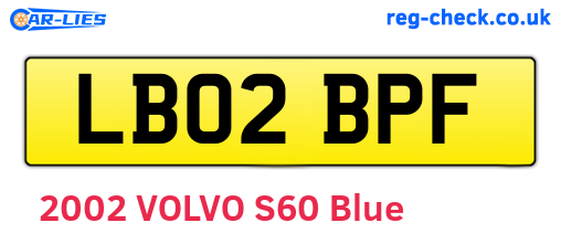 LB02BPF are the vehicle registration plates.